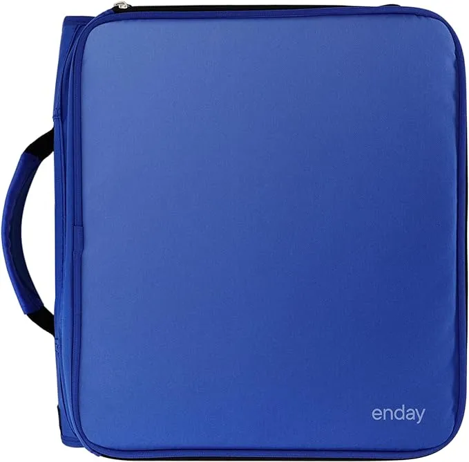 3 Ring Zipper Binder, 2 Inch Binder with Zipper, 880 Sheet Capacity 5 Pockets Expanding File Folder, Zip Binder with Durable Handle, Multiple Pockets School Binder Organizer, Blue - by Enday