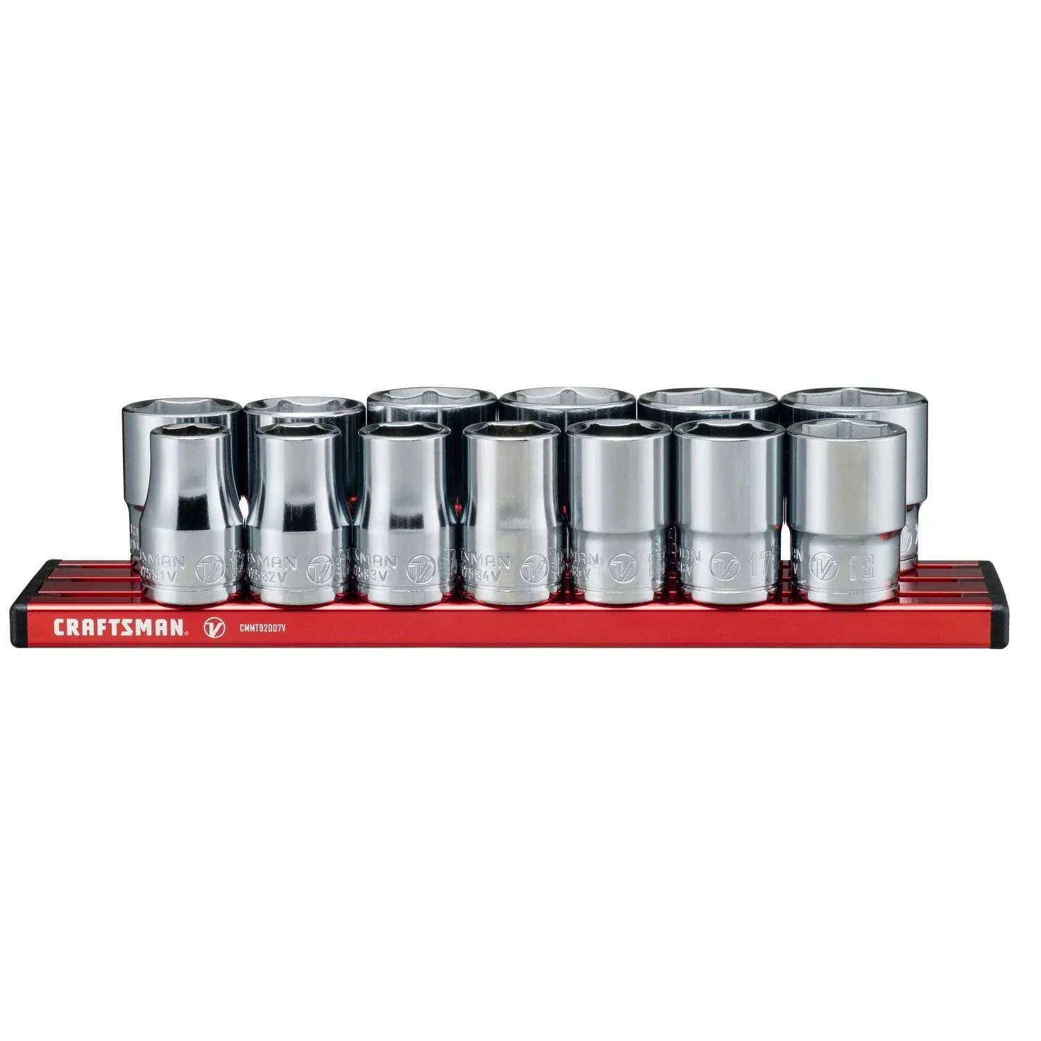 V-Series 13-Piece Metric 1/2-in Drive 6-Point Set Shallow Socket Set