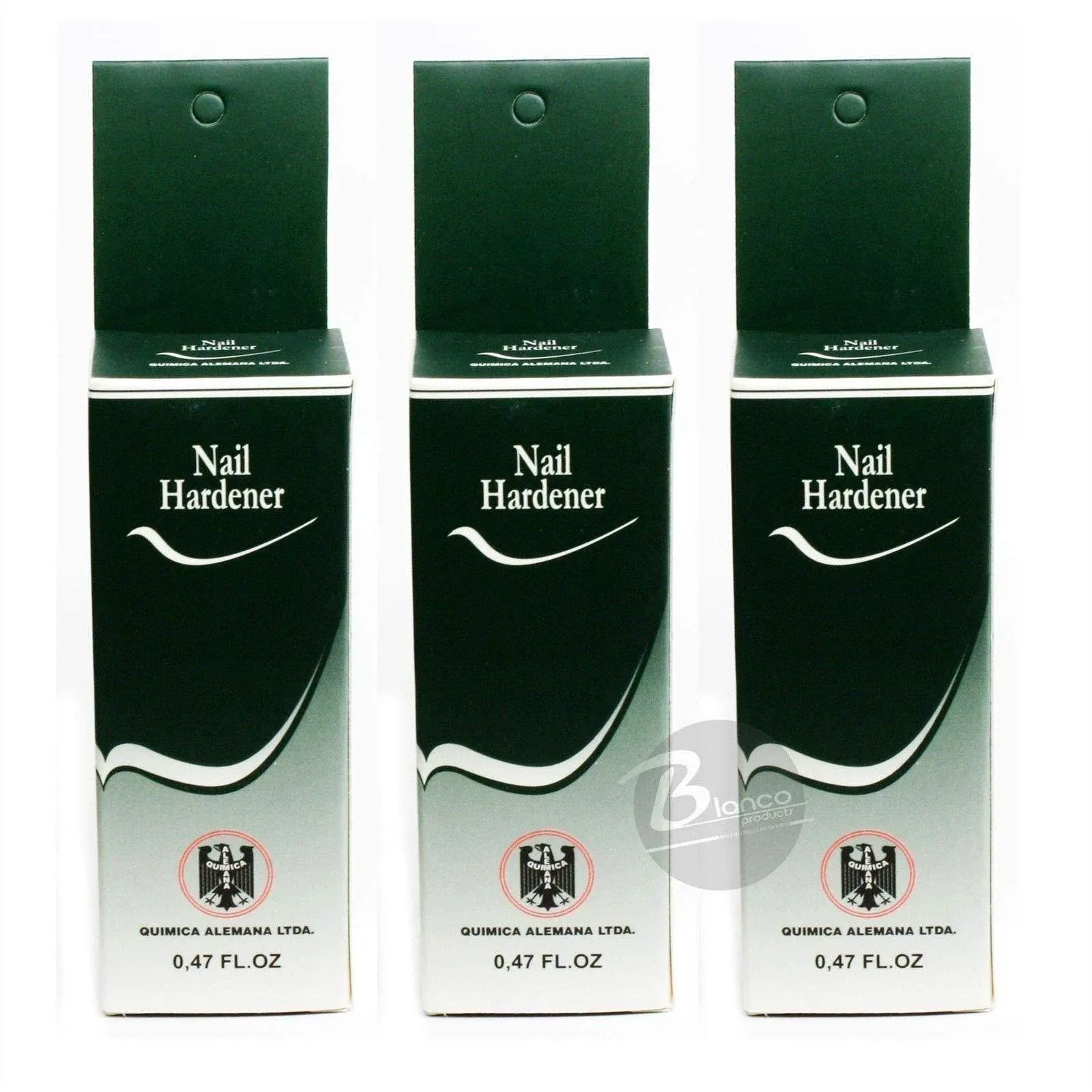 3 Bottles Quimica Alemana Nail Hardener Strengthener Polish Treatment 0.47 oz