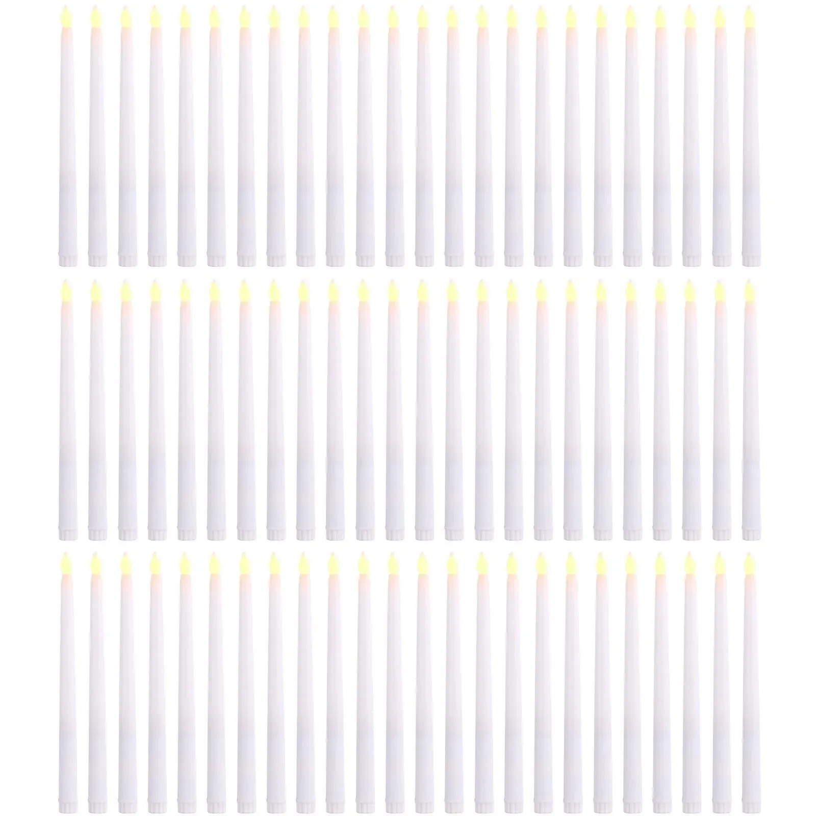 72 Pcs Flameless Taper Candles, LED Flameless Candles Flickering Taper Fake C...