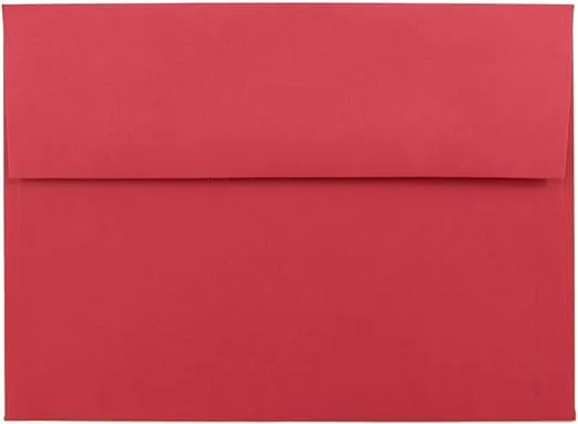 JAM PAPER A7 Colored Invitation Envelopes - 5 1/4 x 7 1/4 - Red Recycled - 50/Pack