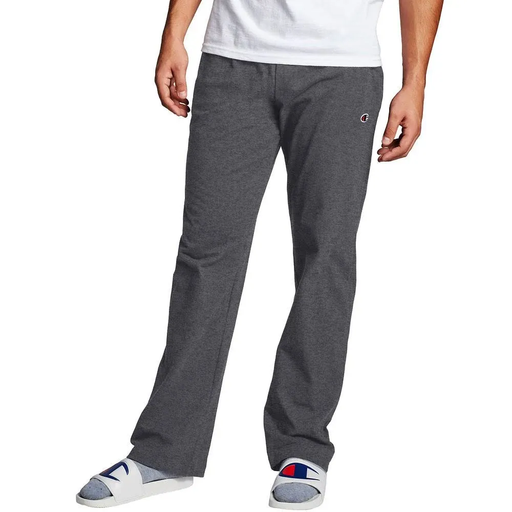 Champion Men's Open Bottom Jersey Pants Oxford Grey