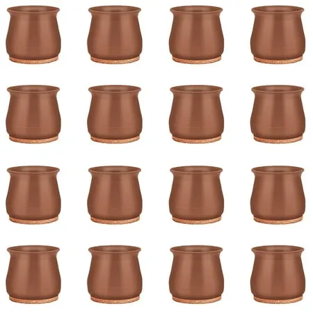 16Pack Chair Leg Covers Felt Bottom Silicone Furniture Foot Protector Pads for Hardwood Floors Stool Leg Protectors Caps to Prevent Floor Scratches and Reduce Noise - Brown