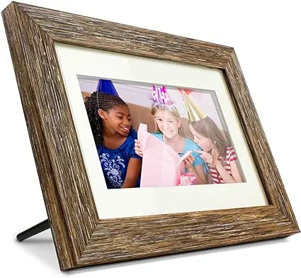 Aluratek Distressed Wood Digital Photo Frame