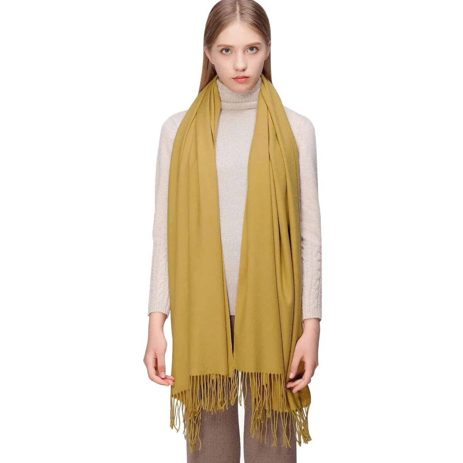 RIIQIICHY Scarfs for Women Winter Yellow Pashmina Shawls and Wraps for Evenin...