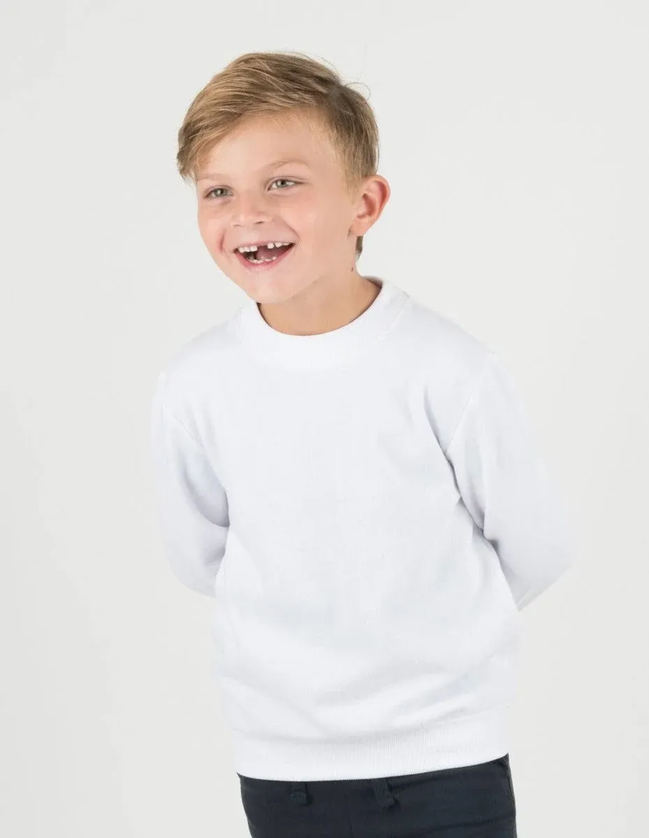 Leveret Kids Long Sleeve Sweatshirt White 6 Year