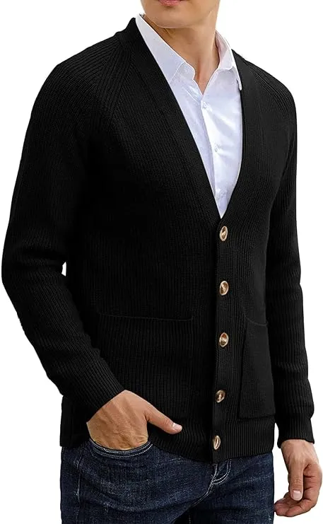 Sailwind Men's Long-Sleeve Cardigan Sweater Soft Cable Knit Sweater for Men