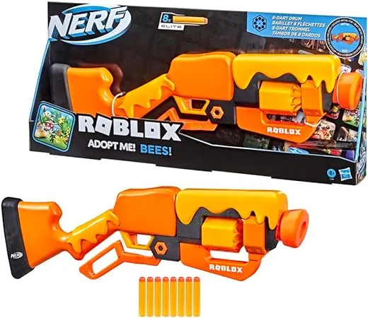 Nerf Roblox Adopt Me!: BEES! Lever Action Blaster, Includes 8 Darts