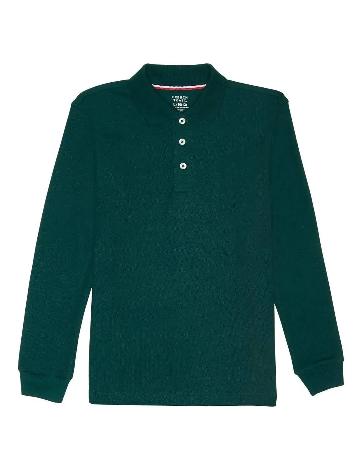 French Toast Boys Long Sleeve Pique Polo, Green