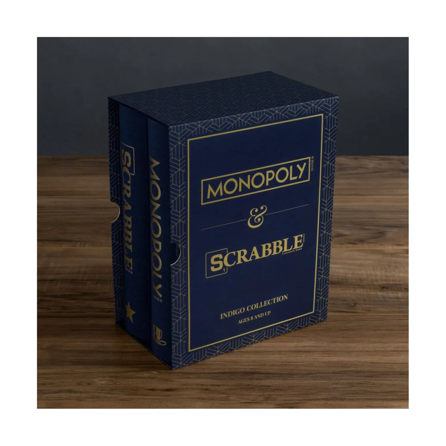 WS Game Company Indigo Collection 2-Pack: Monopoly & Scrabble