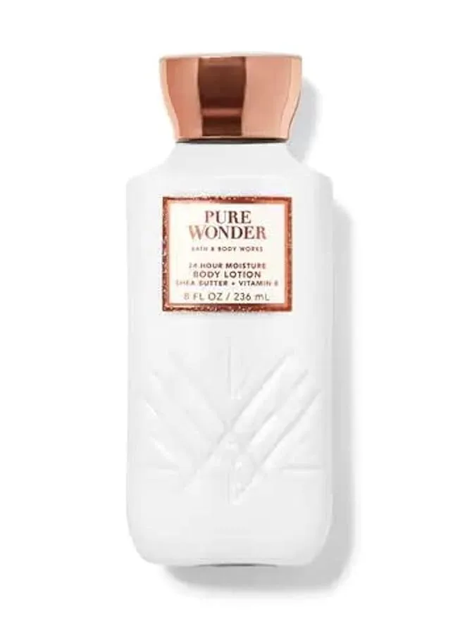 Bath and Body Works Pure Wonder 24 Hour Moisture Body Lotion 8 Ounce Decorative Faceted Bottle