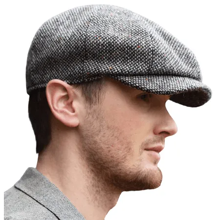 Hanna Hats JP Cap Men s Donegal 100% Irish Wool Tweed Newsboy Irish Flat Hat Made in Ireland