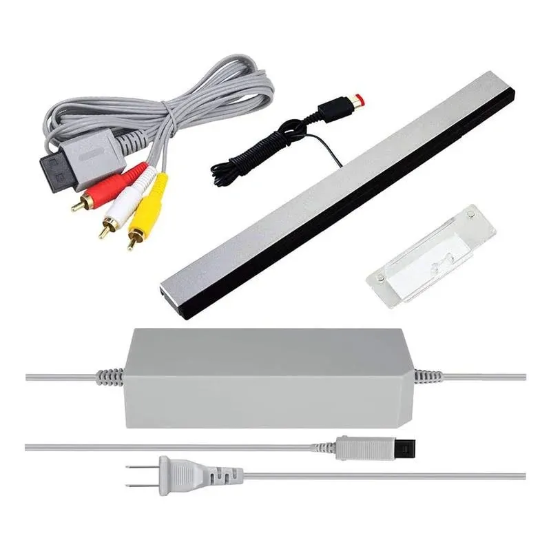 Ssioizz 3 in 1 Wii AC Power Adapter + Composite Audio Video Cable and Wired ...