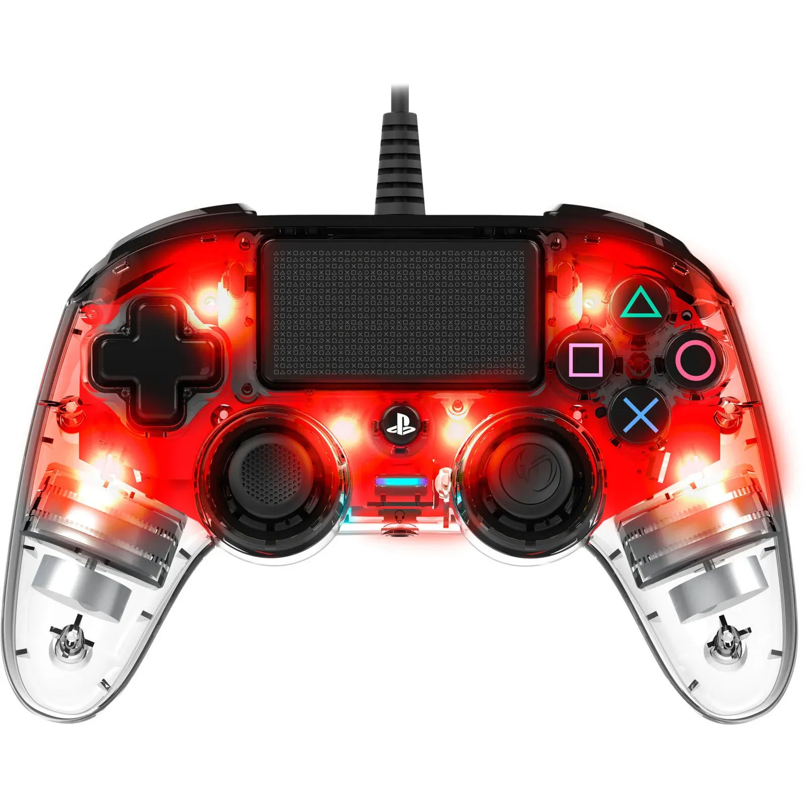 Nacon Compact Wired Illuminated Light Edition Controller (Red) PS4