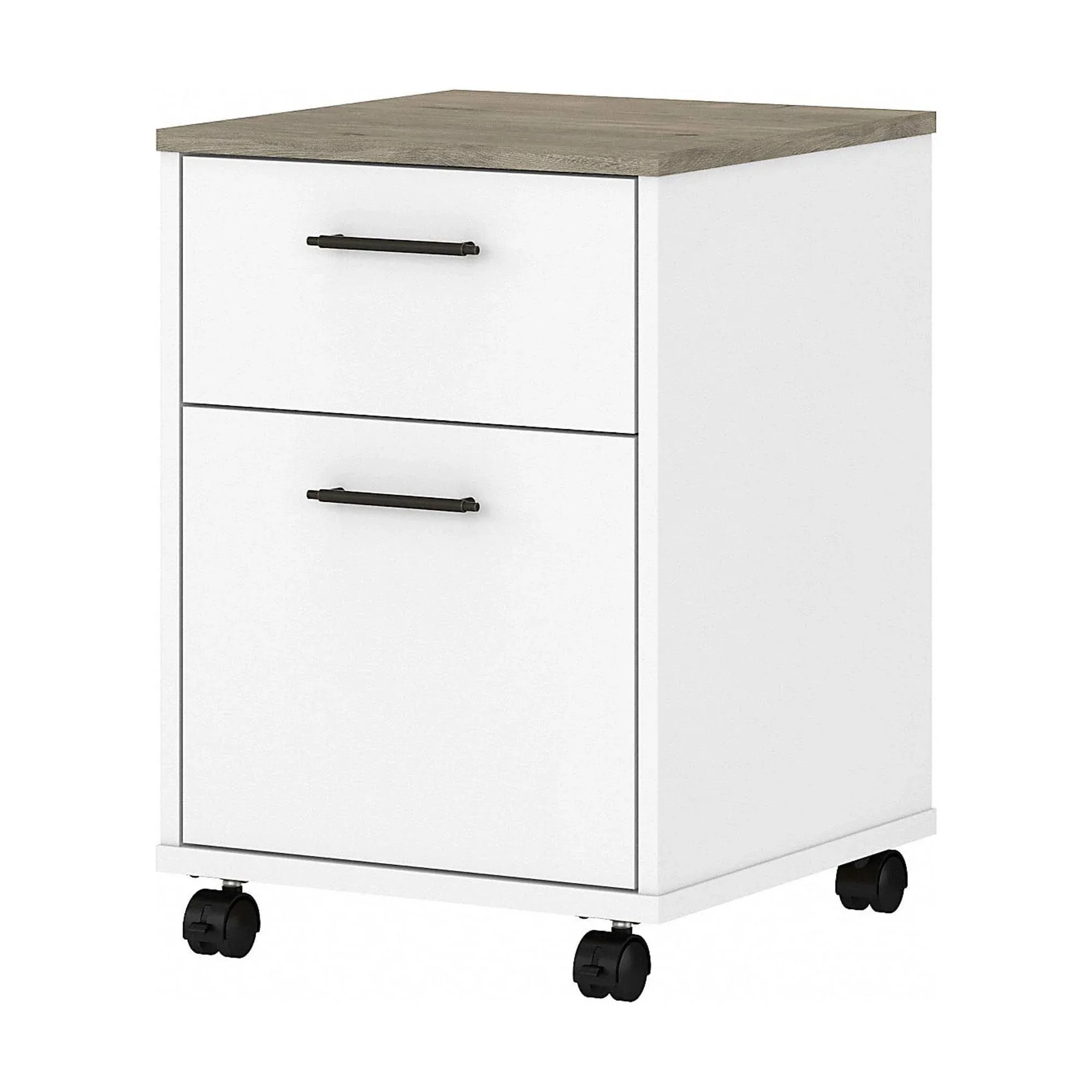 Bush Furniture Key West 2 Drawer Mobile File Cabinet Shiplap Gray/Pure White