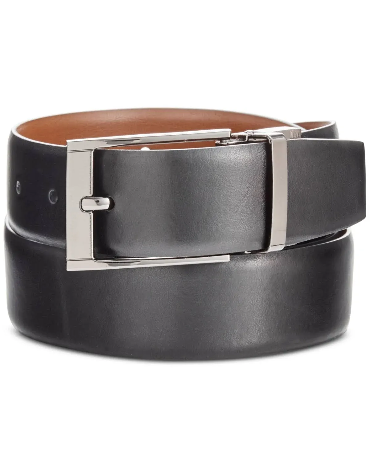 Perry Ellis Portfolio Men’s Big &amp; Tall Reversible Leather Belt, Size 48