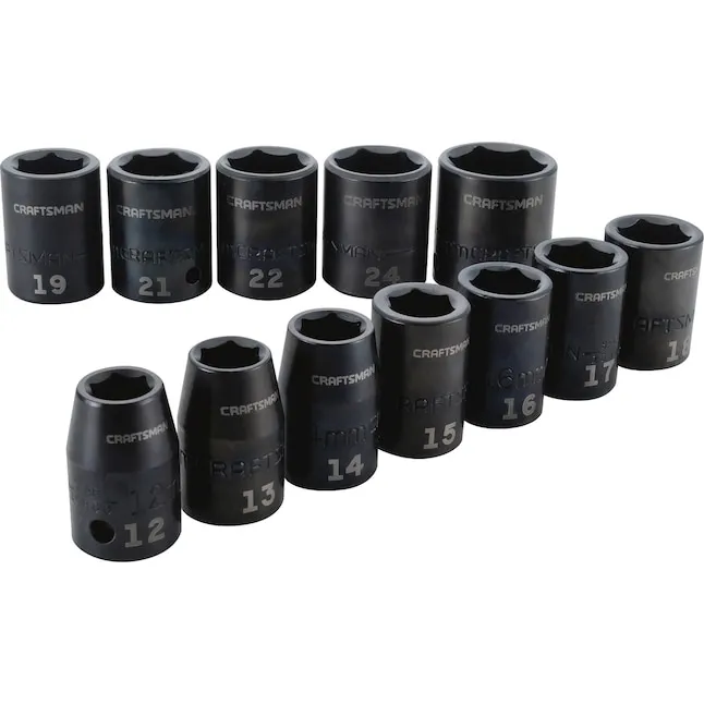 CRAFTSMAN Impact Socket Set, Metric, 1/2-Inch, 12-Piece (CMMT15885)