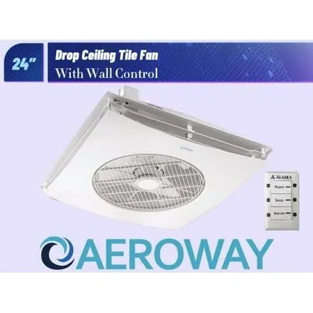 Ceiling Tile Fan With Wired Wall Control - 2 Speed - SA-398WC