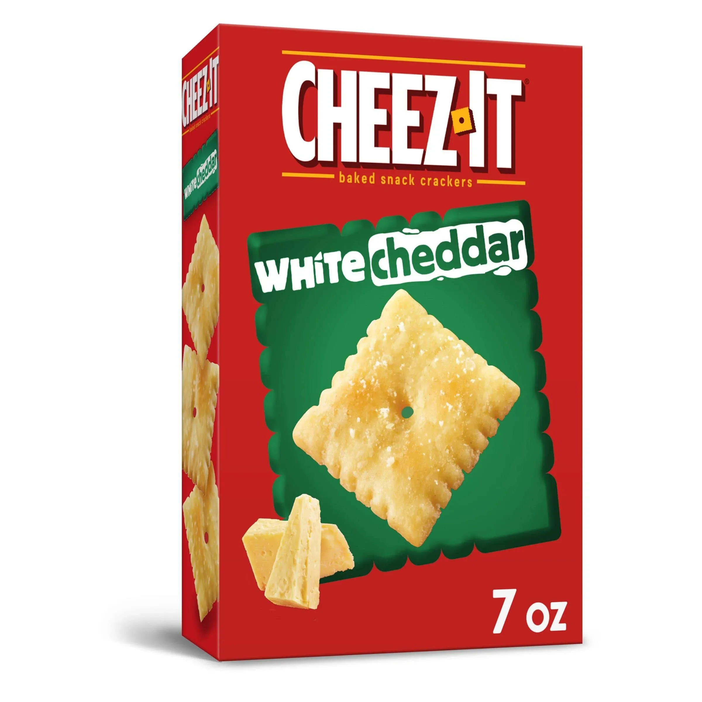 Cheez It Baked Snack Crackers, White Cheddar - 7 oz