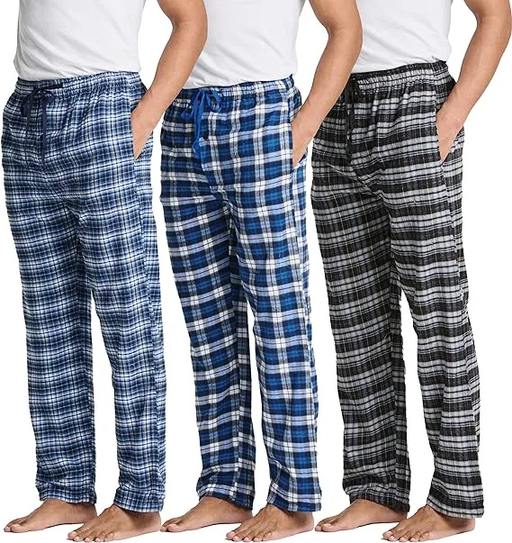 Real Essentials Men's Knit Cotton Flannel Pajama Pants