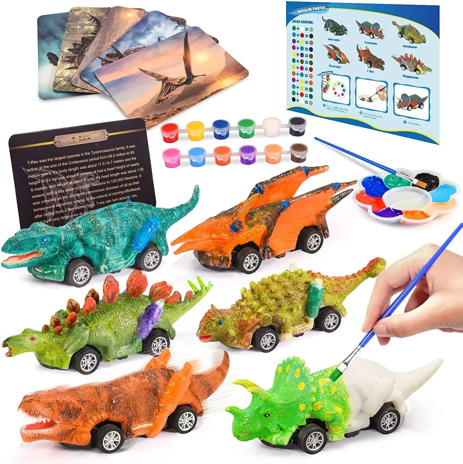 Faentwc Dinosaur Toys for Kids 3-12 Year Old 2 in 1 Dinosaurs Painting Kits and 