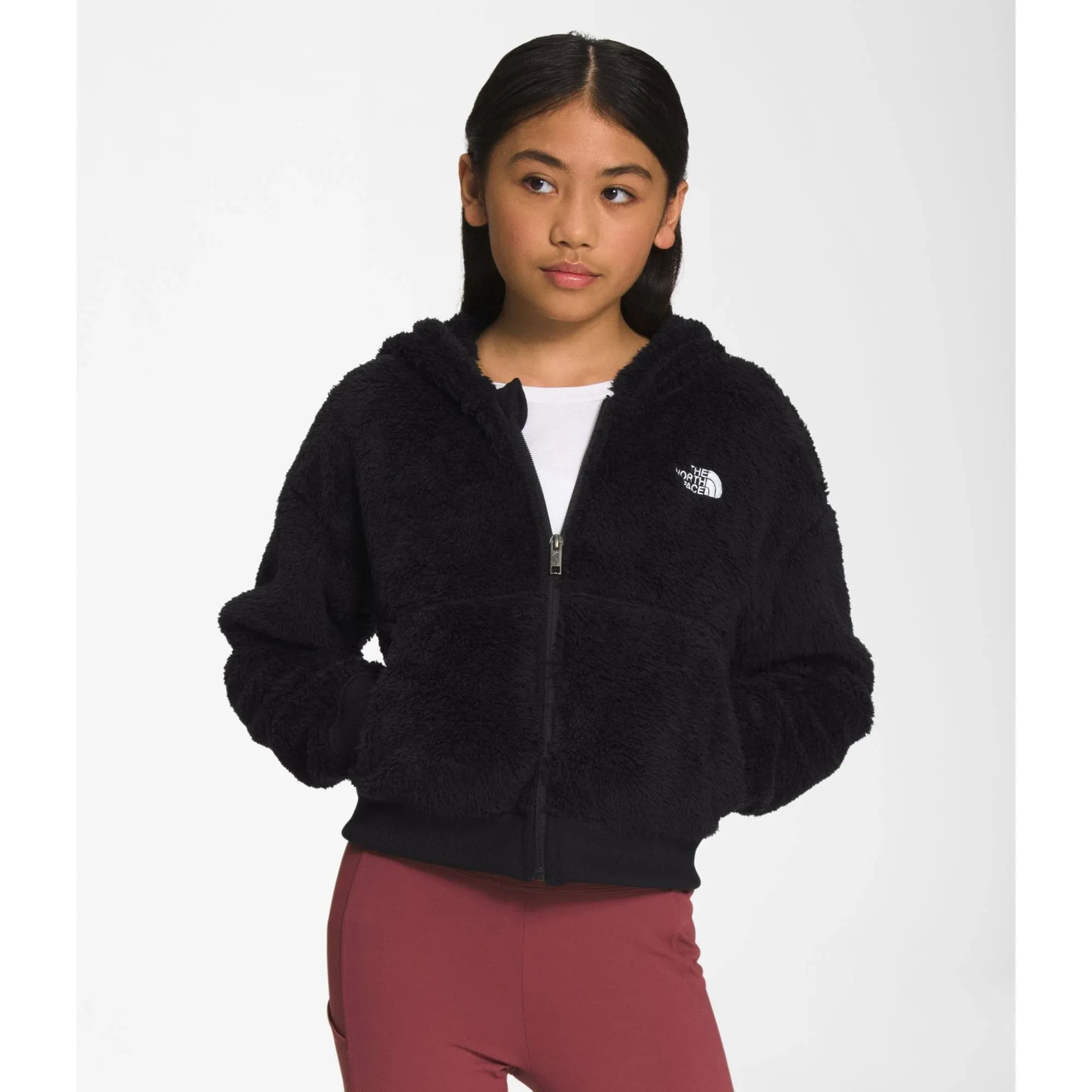 The North Face Girls' Suave Oso Full Zip Hooded Jacket XS / TNF Black