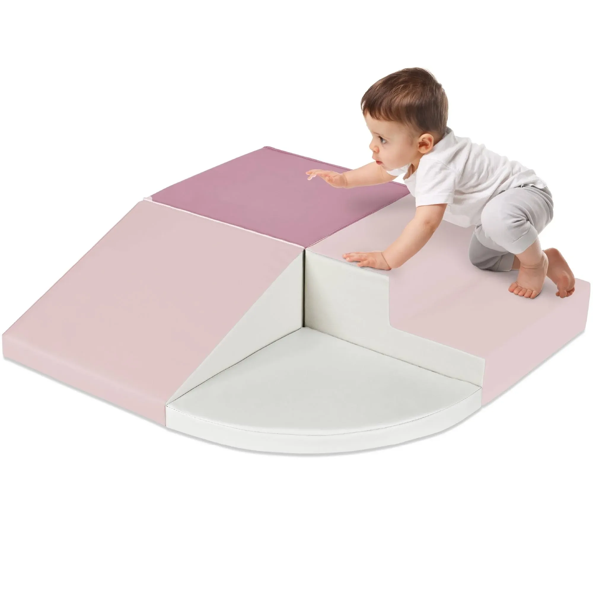 4-Piece Kids Climb &amp; Crawl Soft Foam Block Activity Play...