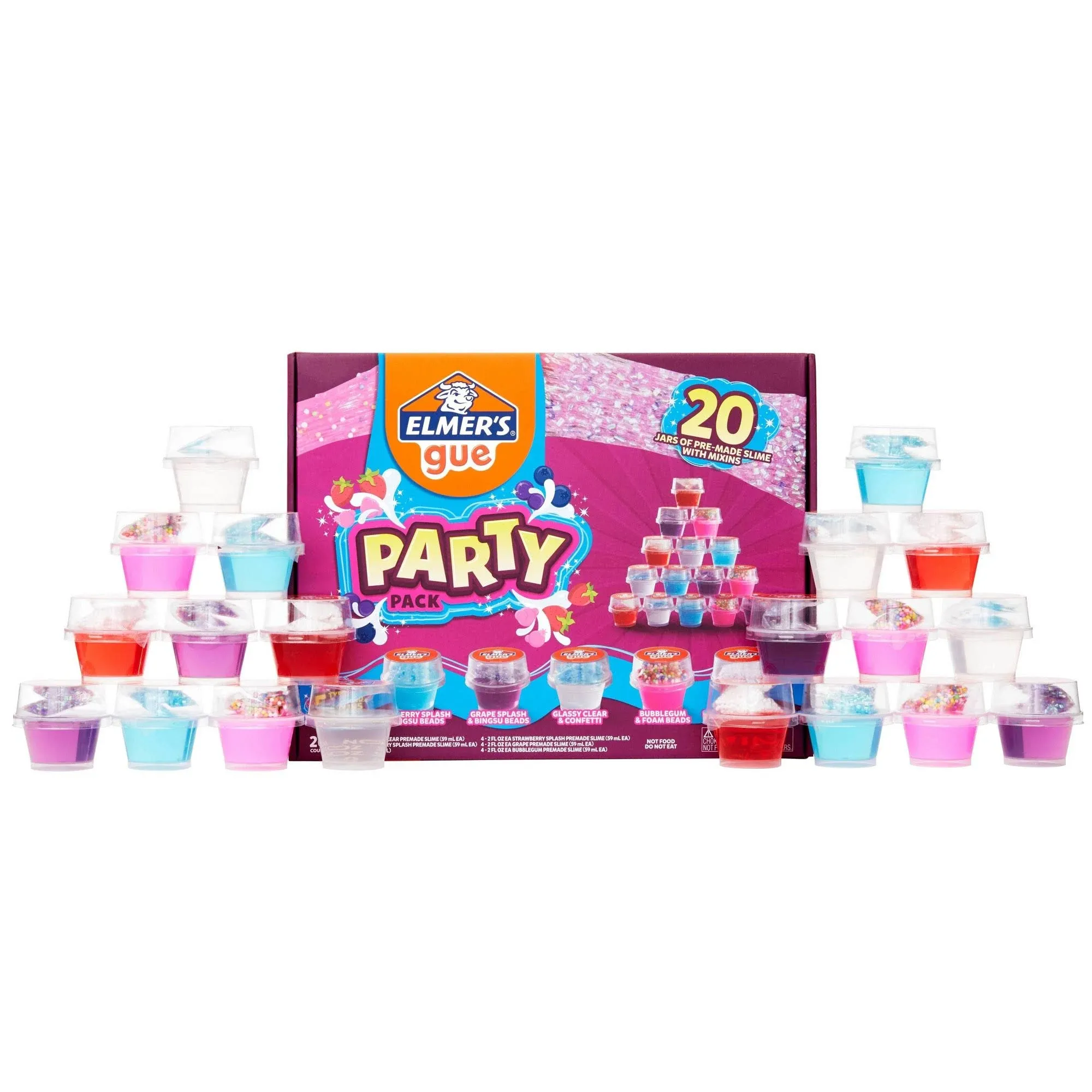 Elmer's Premade Slime Party Pack W Mix Ins 20 Pkg