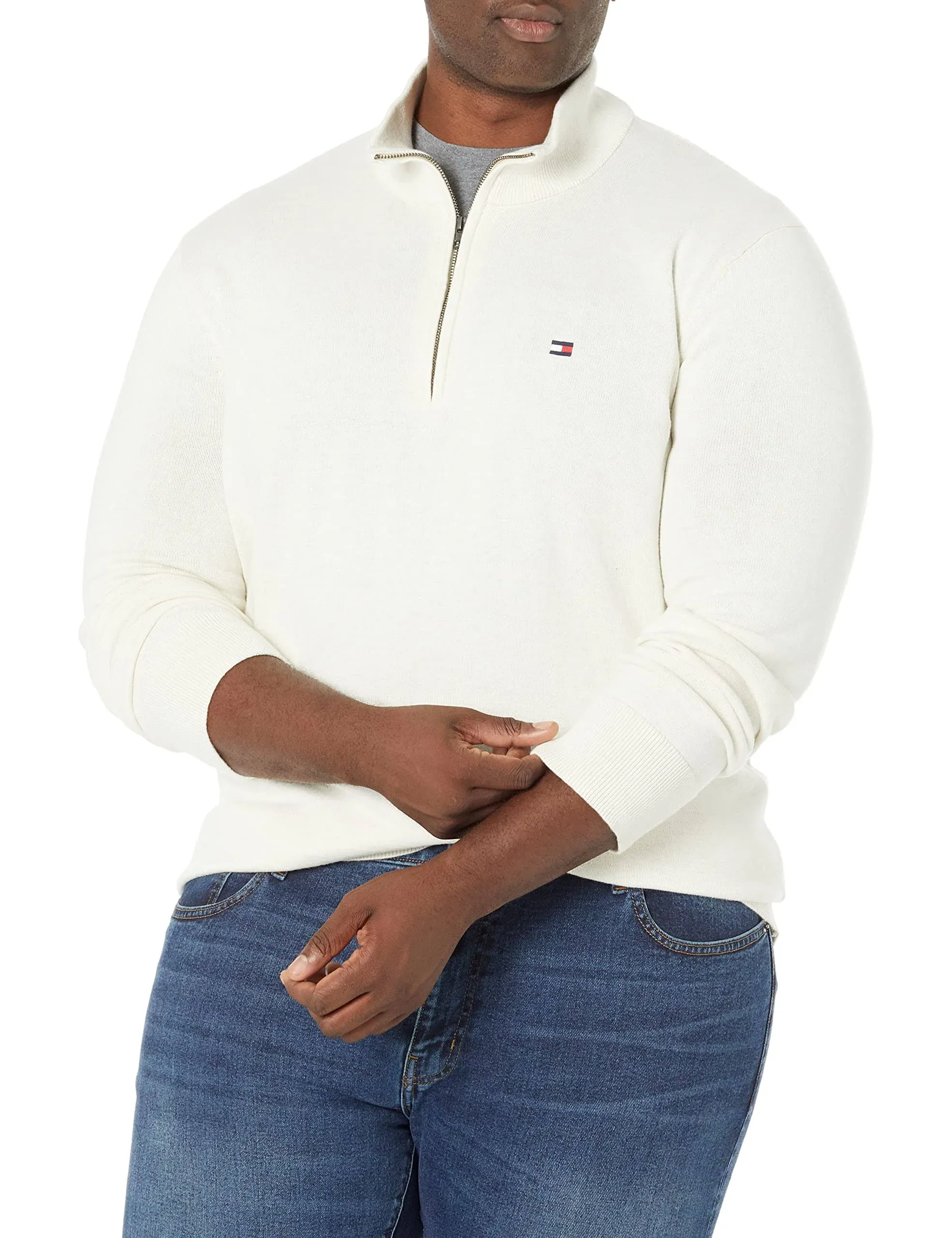 TOMMY HILFIGER
SOLID QUARTER-ZIP SWEATER