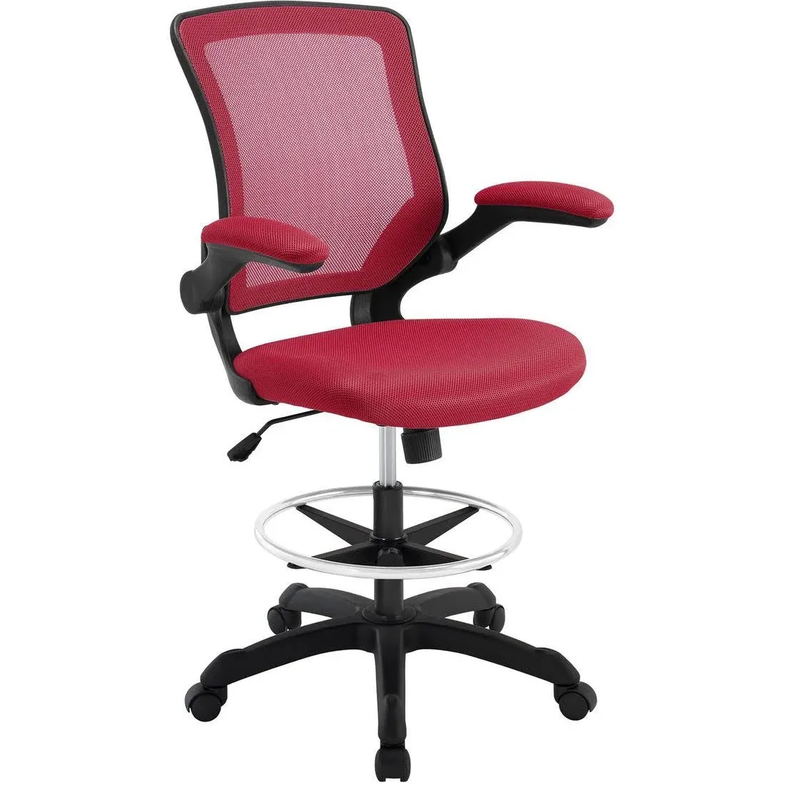 Modway Veer Mesh Drafting Stool, Red