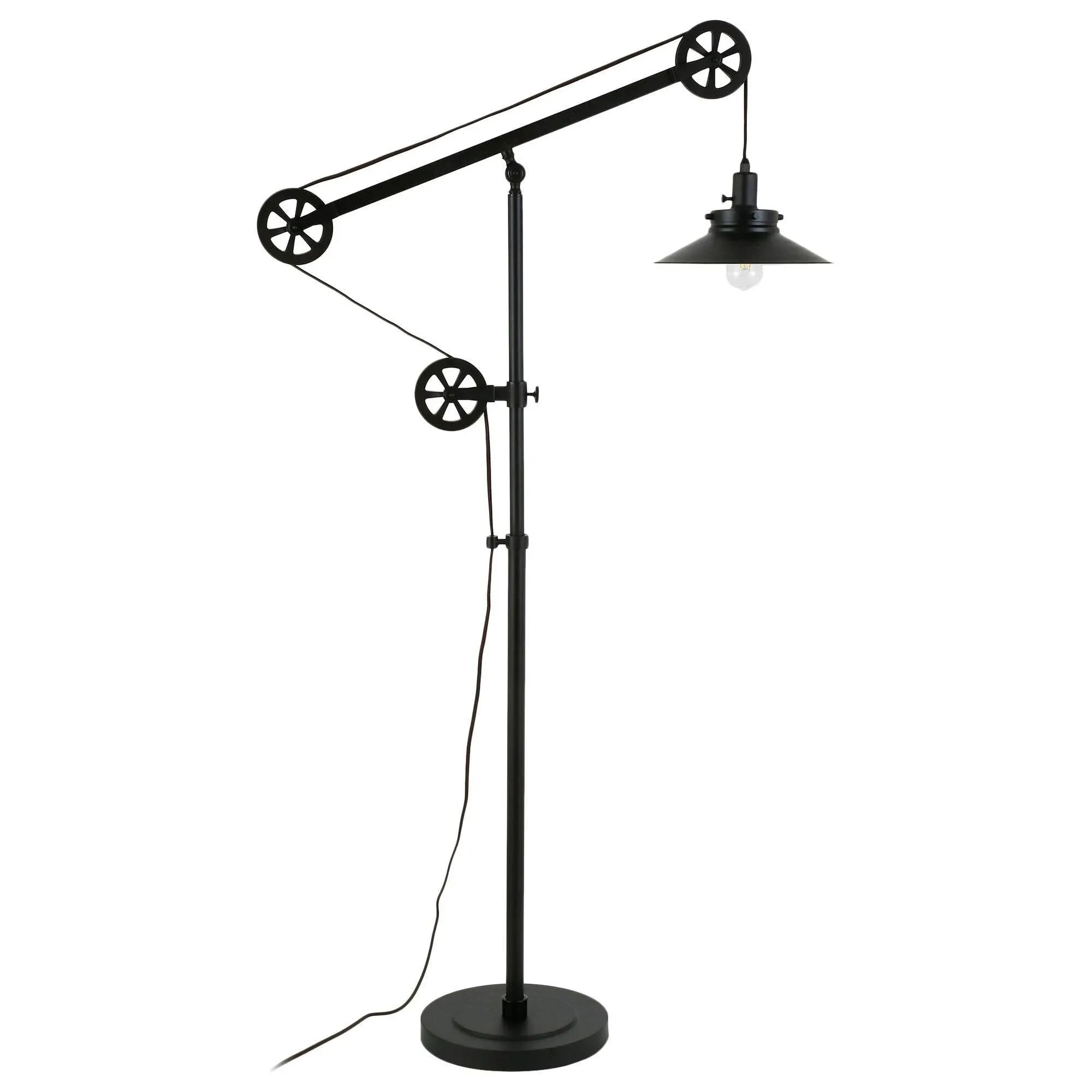 Descartes Blackened Bronze Wide Brim Floor Lamp