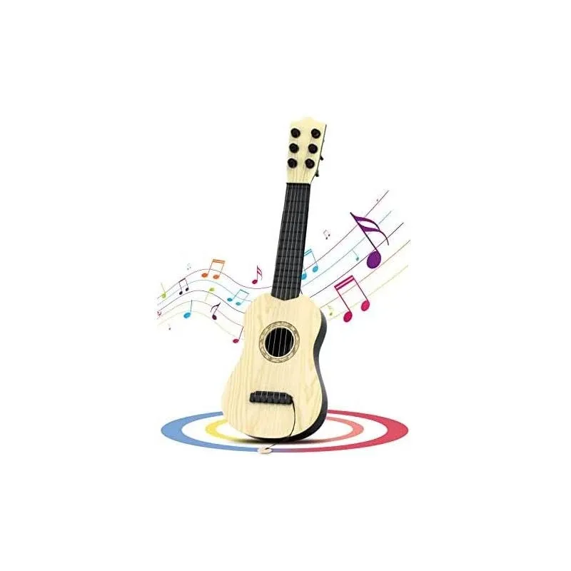 Kids Toy Guitar 6 String,17 inch Guitar Baby Kids Cute Guitar Rhyme Developmental Musical Instrument Educational Toy for Toddlers