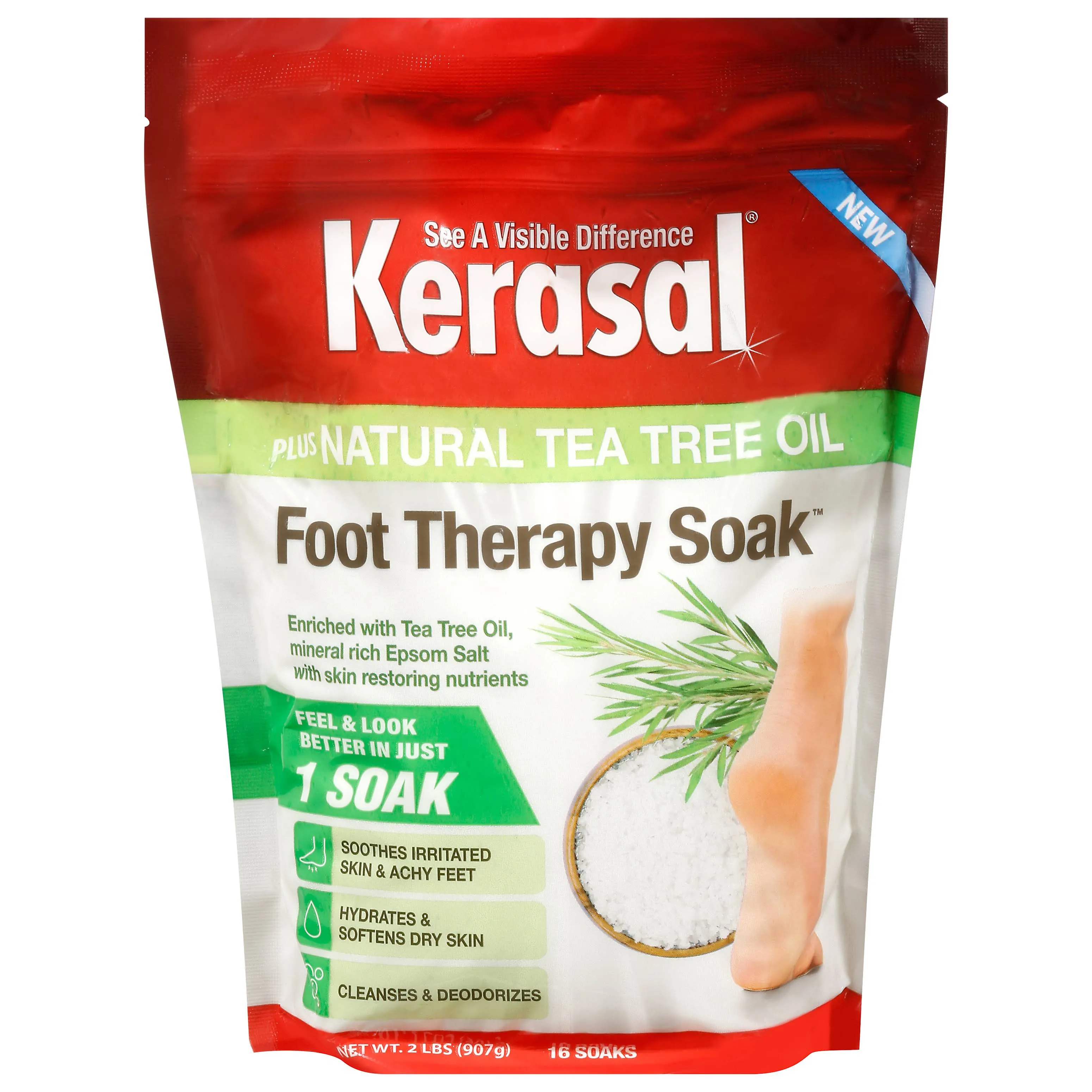 Kerasal Foot Therapy Soak, Foot Soak for Achy, Tired and Dry Feet, 2 lbs and Kerasal Nighttime Intensive Repair Foot Masks, Foot Mask for Cracked Heels and Dry Feet, Two Pairs