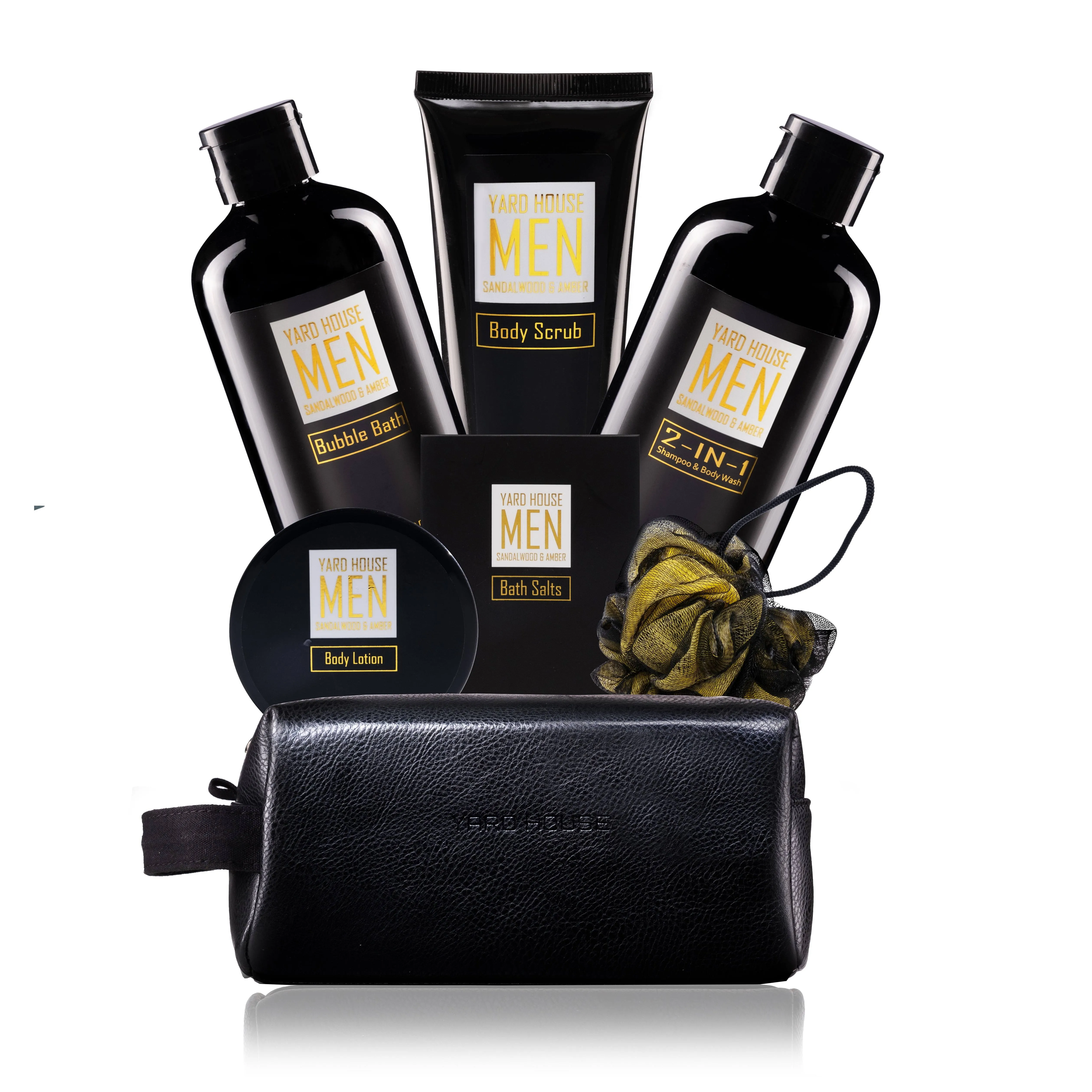 Yard House Bath and Body Spa Gifts Baskets Set for Men - Sandalwood & Amber ...