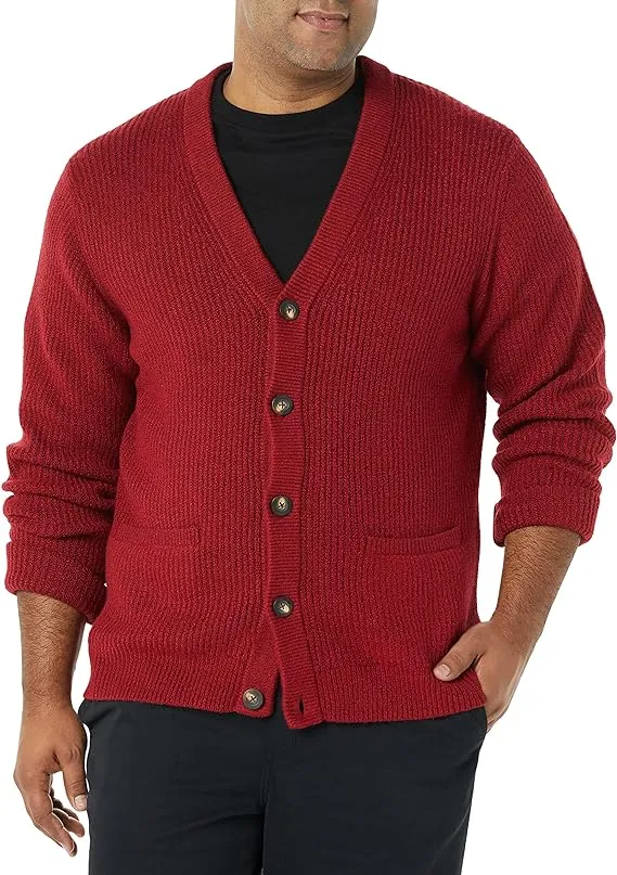 Amazon Essentials Men's Long-Sleeve Soft Touch Cardigan Sweater