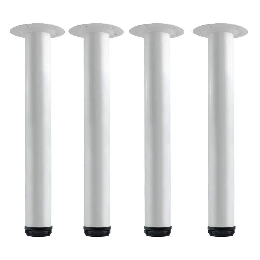 QLLY 27.5 inch / 70cm Adjustable Tall Metal Desk Legs, Office Table Furniture Leg Set, Set of 4 (70cm, White)