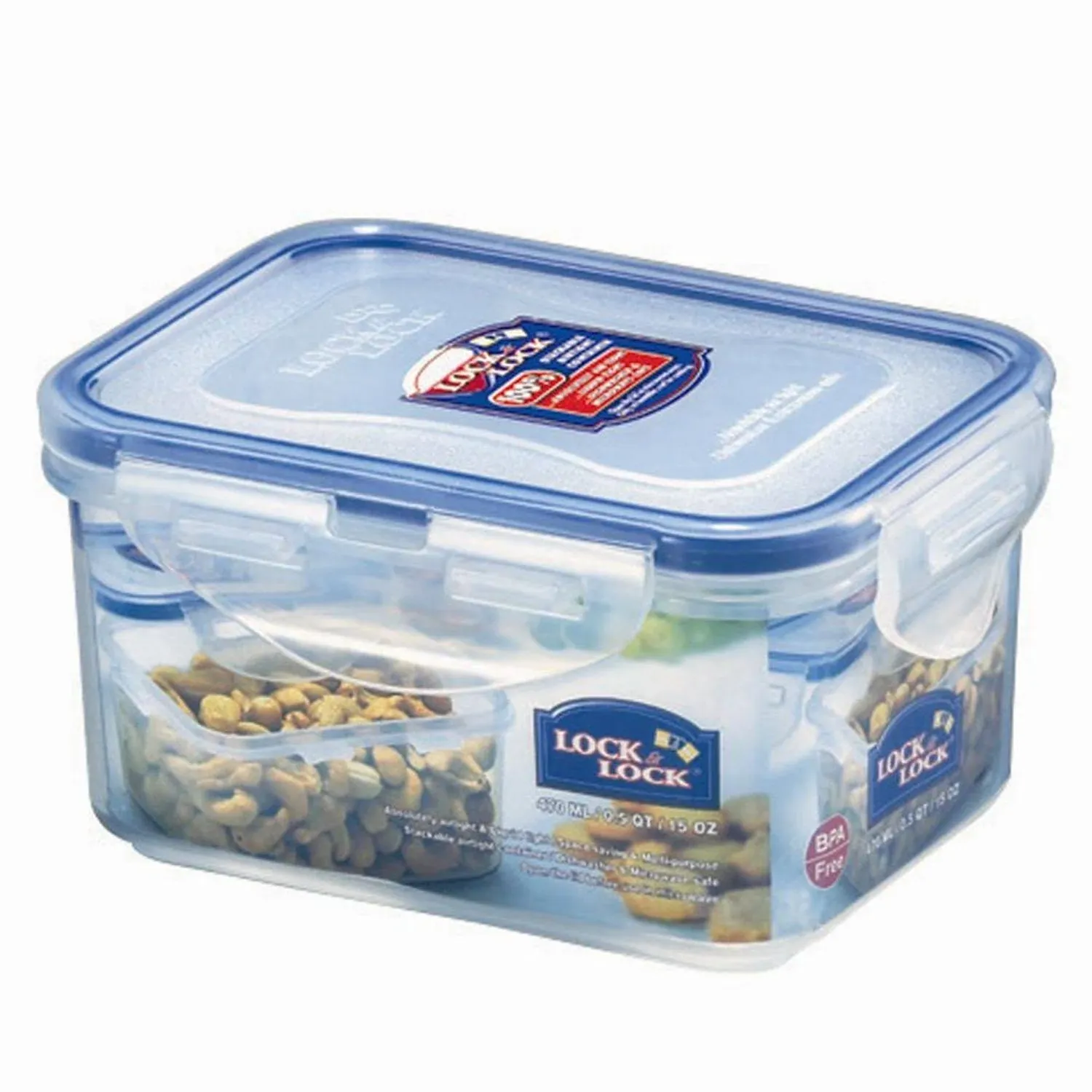 Lock&Lock 15-Fluid Ounce Rectangular Food Container, Short, 1.9-Cup