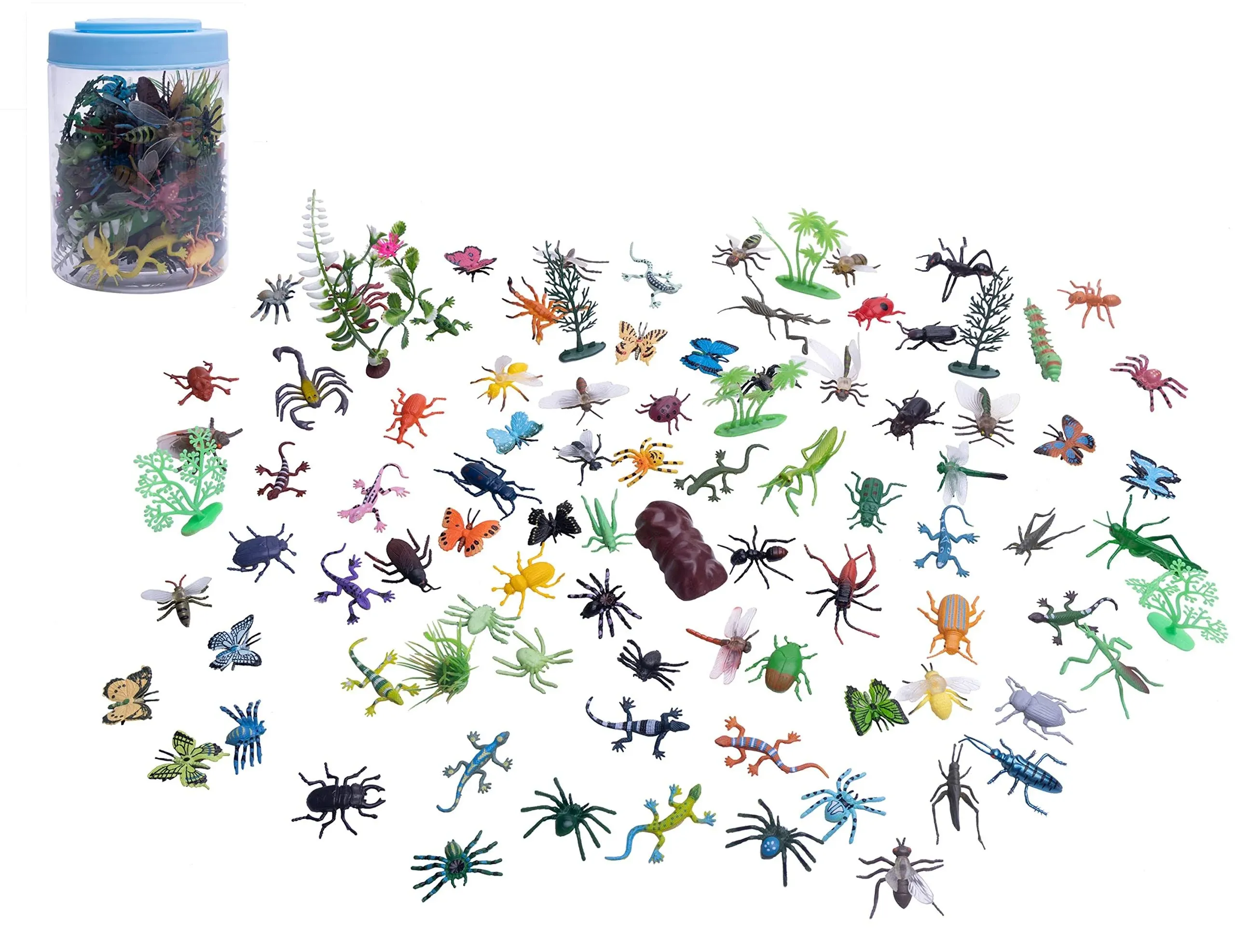 Taponukea Plastic Bugs 82 Pieces Fake Bugs Assorted Insects and Bug Toys for Kids ...