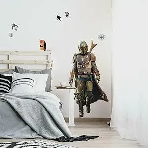 RoomMates Star Wars The Mandalorian Peel and Stick Giant Wall Decals, Brown, Red, Green, 58.7 cm. 111.5 cm