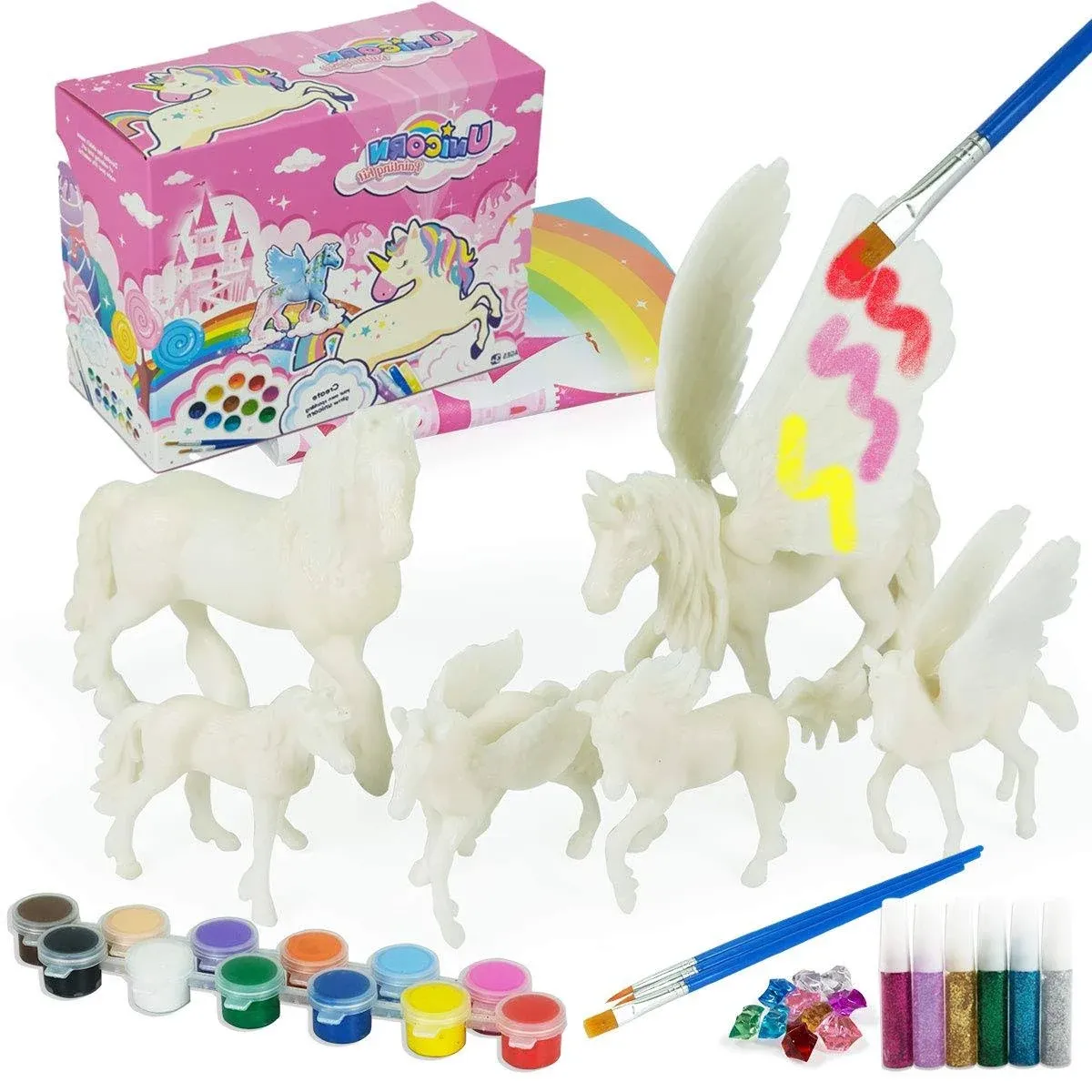 DIY Painting Unicorn Kit Arts and Crafts Set for Kids or Girls Decorate and ...