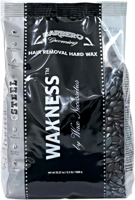 Wax Necessities Barbero Depilatory Hard Wax Steel for Men 35.27 Oz. 1000 G