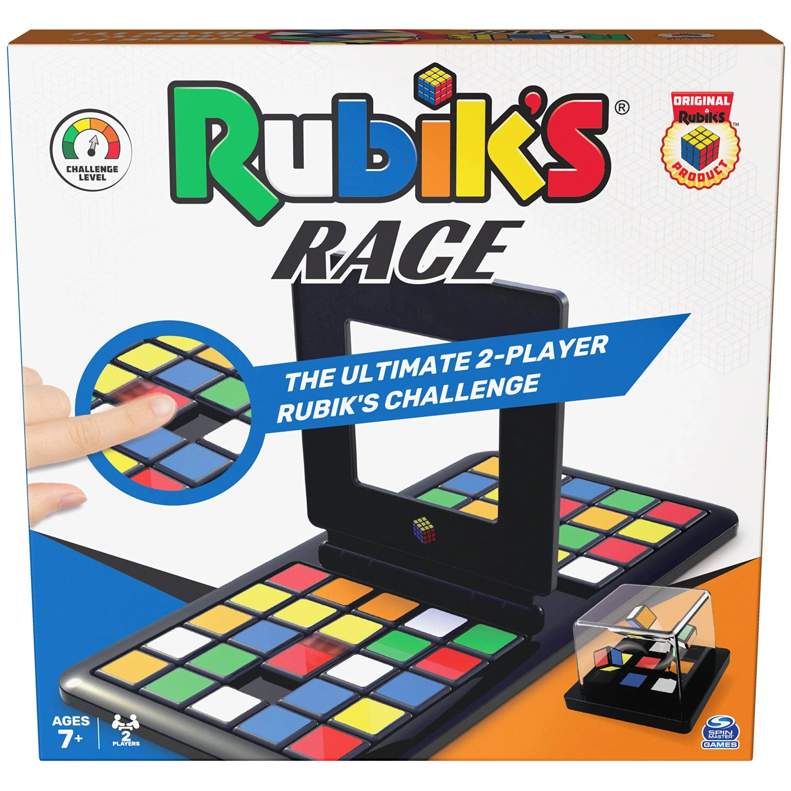 Rubik’s Race, Classic Fast-Paced Strategy Sequence Brain Teaser Travel Board Game Two-Player Speed Solving Face-Off for Adults & Kids Ages 7 and up