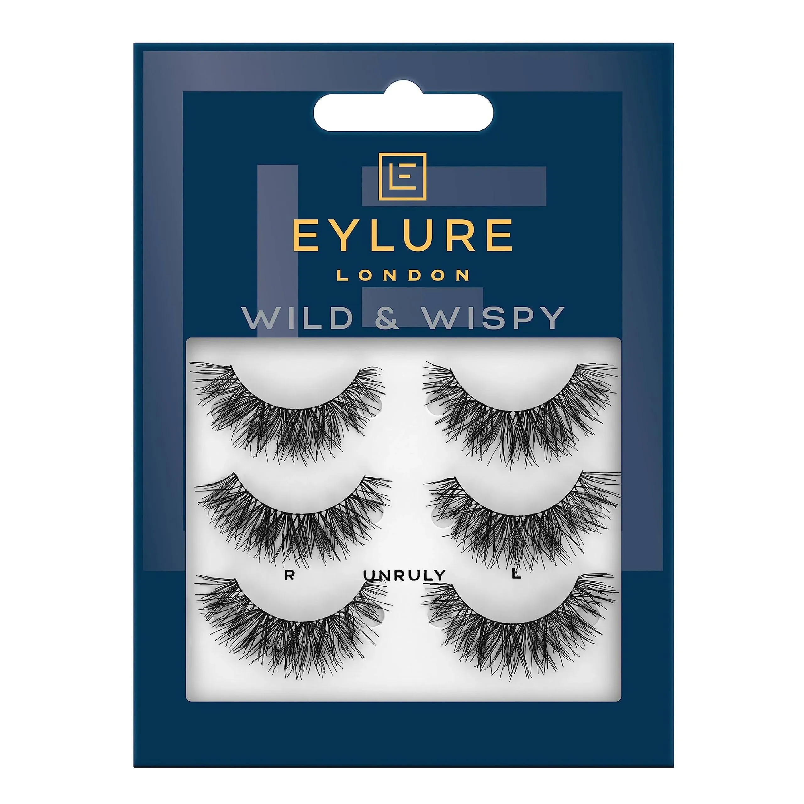 Eylure False Lashes, Wild & Wispy Unruly, 3 Pair, Black