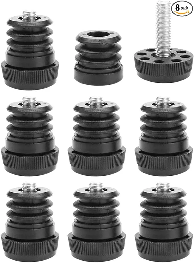 Leveling Feet 1" 25mm OD Round Insert Furniture Adjustable Leveler 8 Sets | Harfington