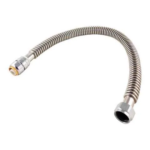 SharkBite 3/4 in. Push X 1 in. D FIP 24 in. Stainless Steel Water Softener Hose