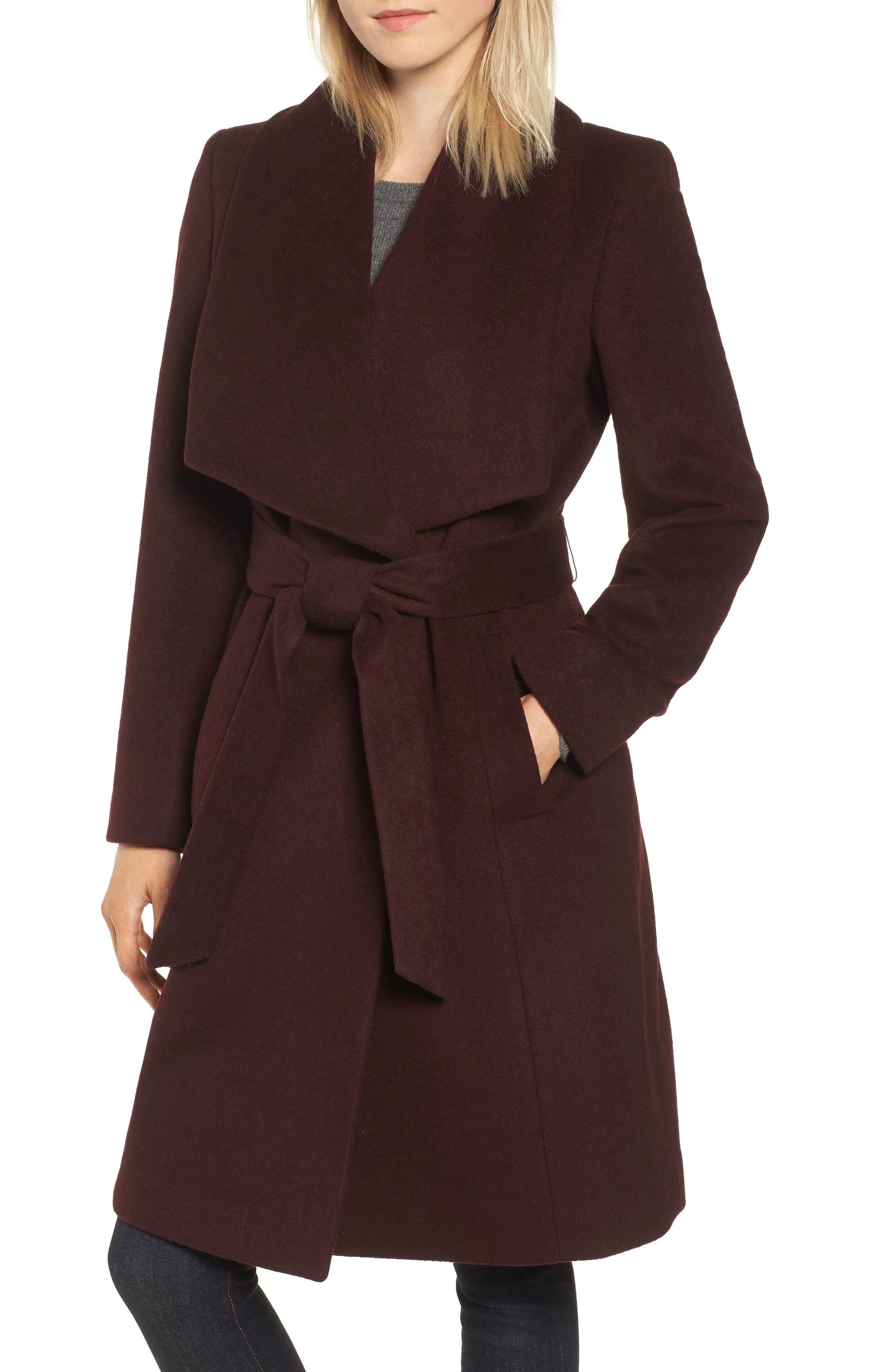 Cole Haan Women's Wool-Blend Wrap Coat