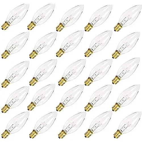 goothy Clear Torpedo Tip Replacement lights Bulbs 7 Watt C26 Incandescent Bulbs UL Listed for Electric Window Candle Lamps