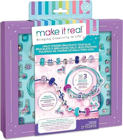 Make It Real Halo Charms Bracelets True Blue DIY Jewelry Kit