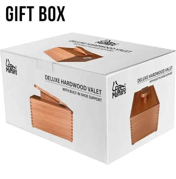 Footmatters Hardwood Boot & Shoe Care Shine Kit Valet Box Polish Kit