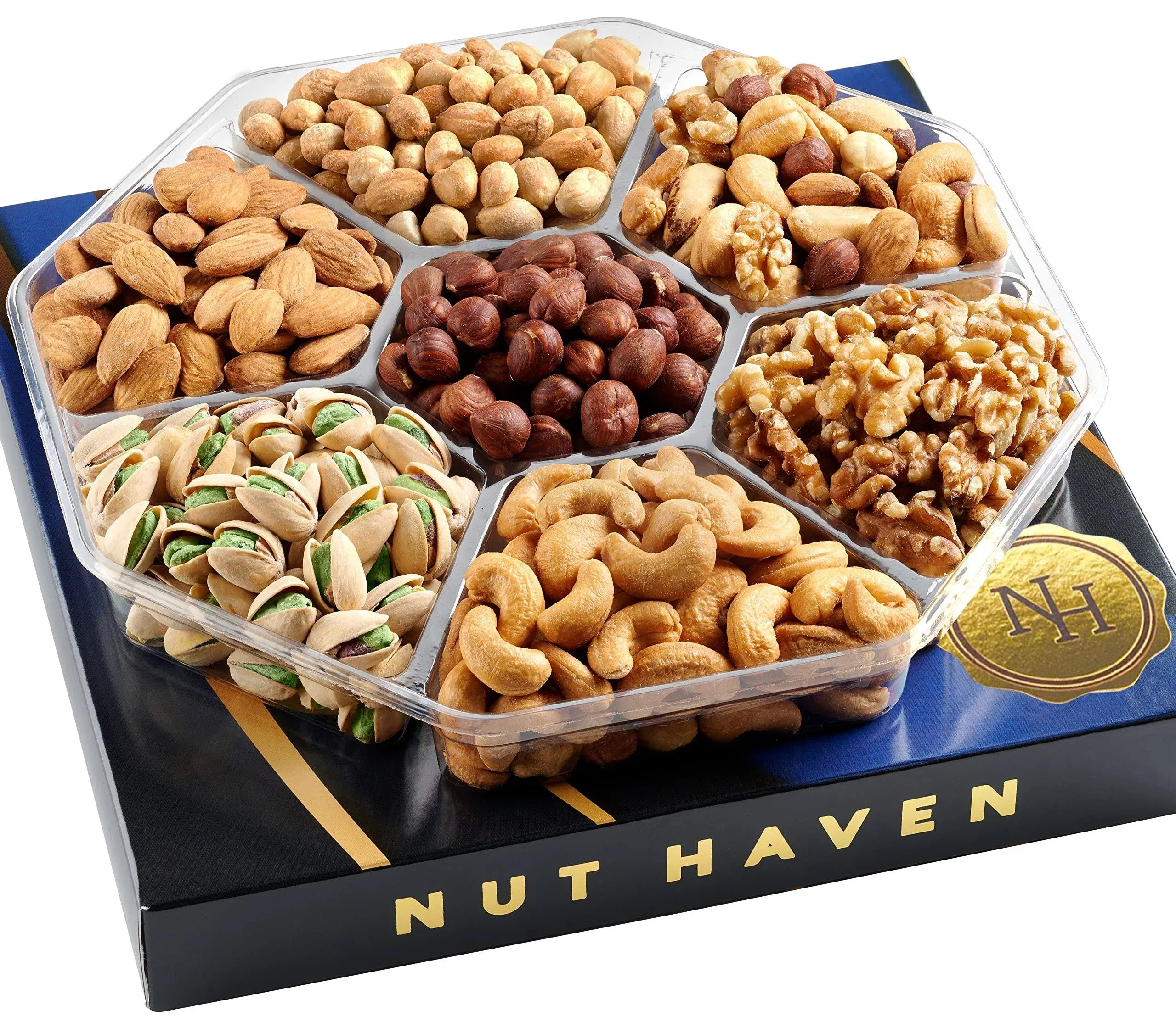 Nut Haven Holiday Christmas Nuts Gift Basket - Fresh Dry Roasted Salted Gourmet ...